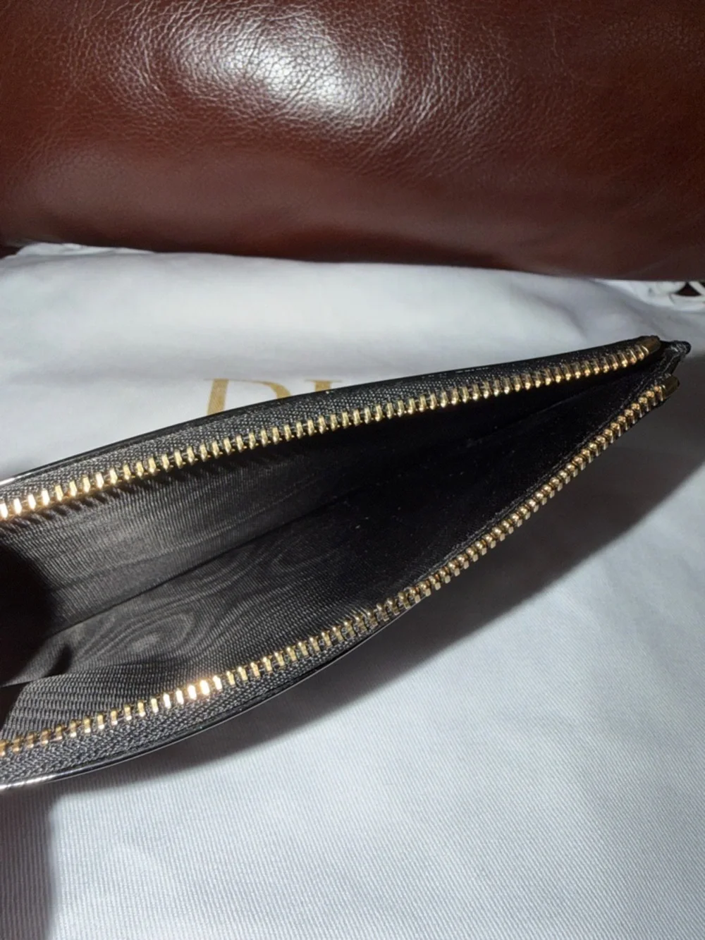 ‼️Authentic Christian Dior Black Patent Leather Zip Wallet Card Holder Pouch